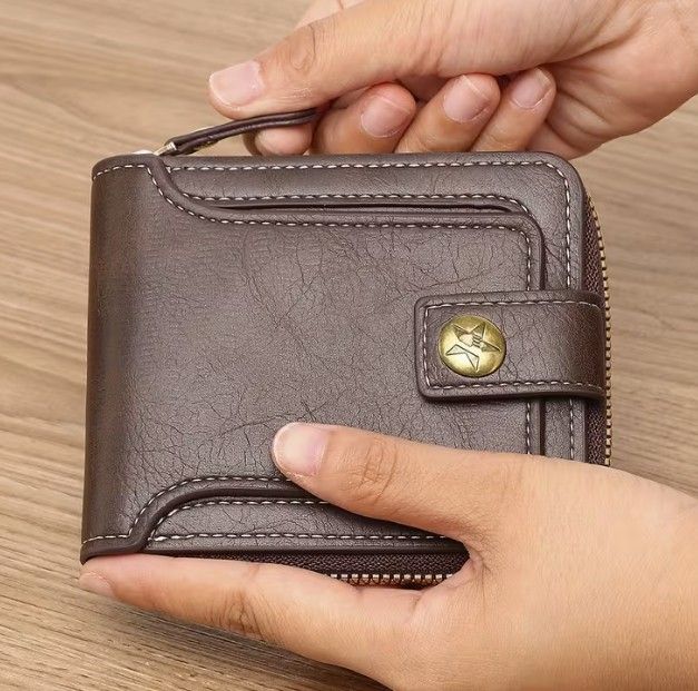 Lot 169: Men's Slim PU Credit Card Holder Wallet with Zipper Closure L2358 sku-4731