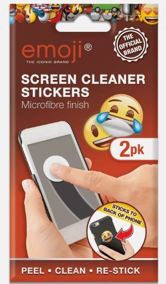 Lot 192: 120 x Pack of 2 Emoji Microfiber Finish Screen Cleaner Stickers RRP £5.49 ea. L27a sku-4462