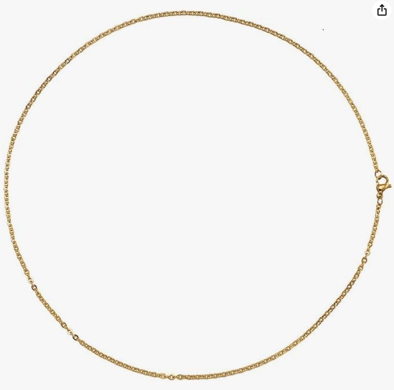 Lot 272: 6 x 24 Inch 3MM Stainless Steel Gold Plated Link Cable Chain RRP £18.23 ea. L2295 sku-4633