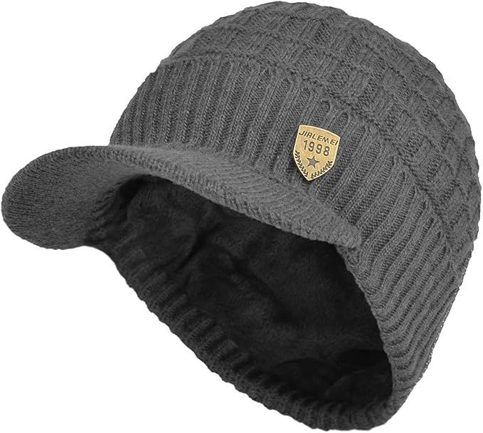 Lot 390: 10 x Winter Hat with Peak Warm Knitted Beanie Cap L2344 sku-4717