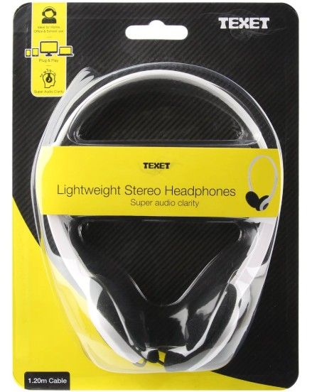 Lot 427: 9 x Texet Lightweight Stereo Headphones L5a sku-3001