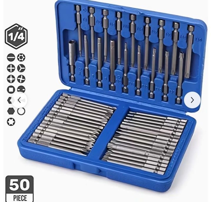 Lot 461: 50pcs Magnetic Screw Driver Bit Set Extra Long L2351 sku-4724