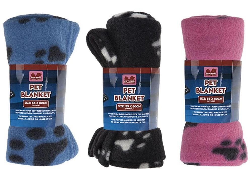 Lot 481: 12 x Pet Blanket 55cm X 80cm Assorted Colours L13c sku-3043