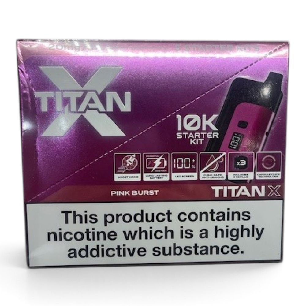 Lot 516: 1 box 5 x Pink Burst Replaceable Legal Vape Kit 20mg ext sku-4669