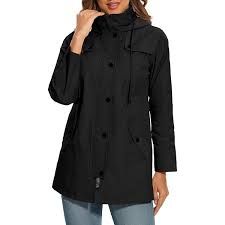 Lot 521: Women's Waterproof Jackets Long Raincoat Hooded (Medium) RRP £52.26 L27a sku-4498