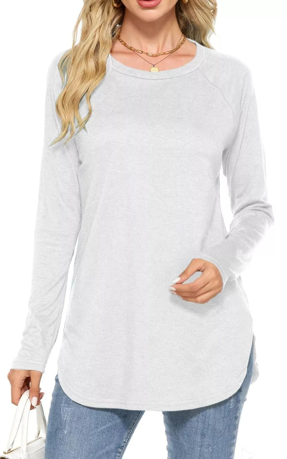 Lot 42: 5 x Women's Long Sleeve Crew Neck Tops Lb46 sku-4385