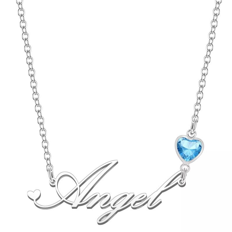 Lot 47: 15 x Dainty Name Necklaces Blue L11a sku-4207