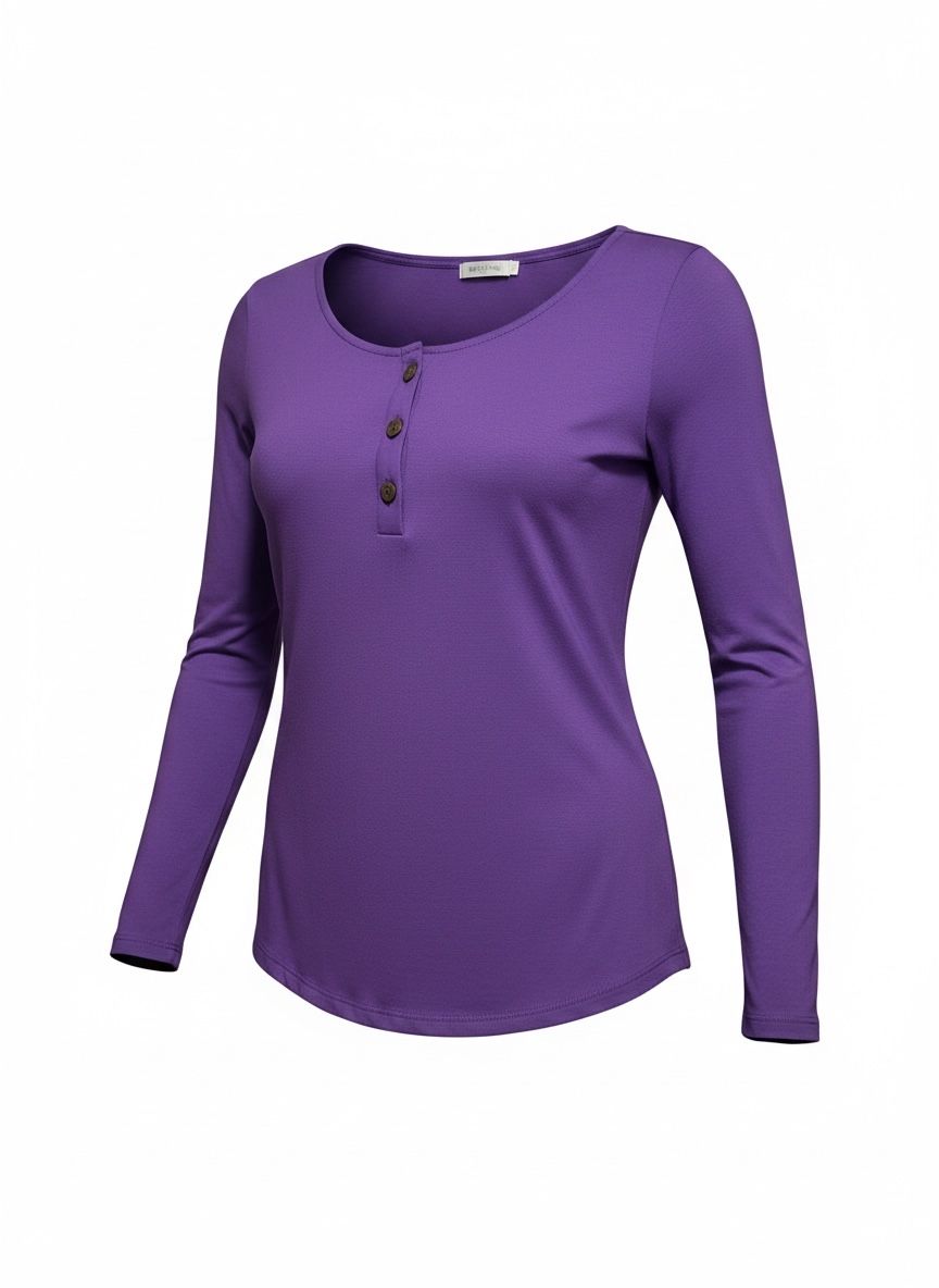 Lot 56: Ladies Purple 3 Button Top - L L2200 sku-4319