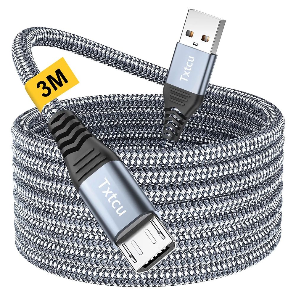 Lot 225: 13 x 3m Braided Micro USB Charger Cable for Android RRP £7.98 ea Lb38 sku-4388