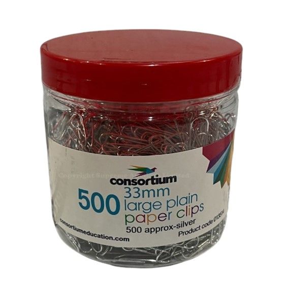 Lot 238: 12 x Jars Of 500 Large Plain Paper Clips 33mm RRP £9.99 ea. L24a sku-2971