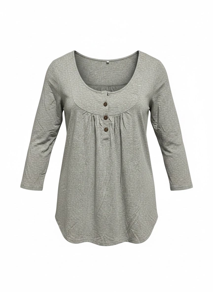 Lot 268: Ladies Grey 3 Button Top - XL L2196 sku-4315