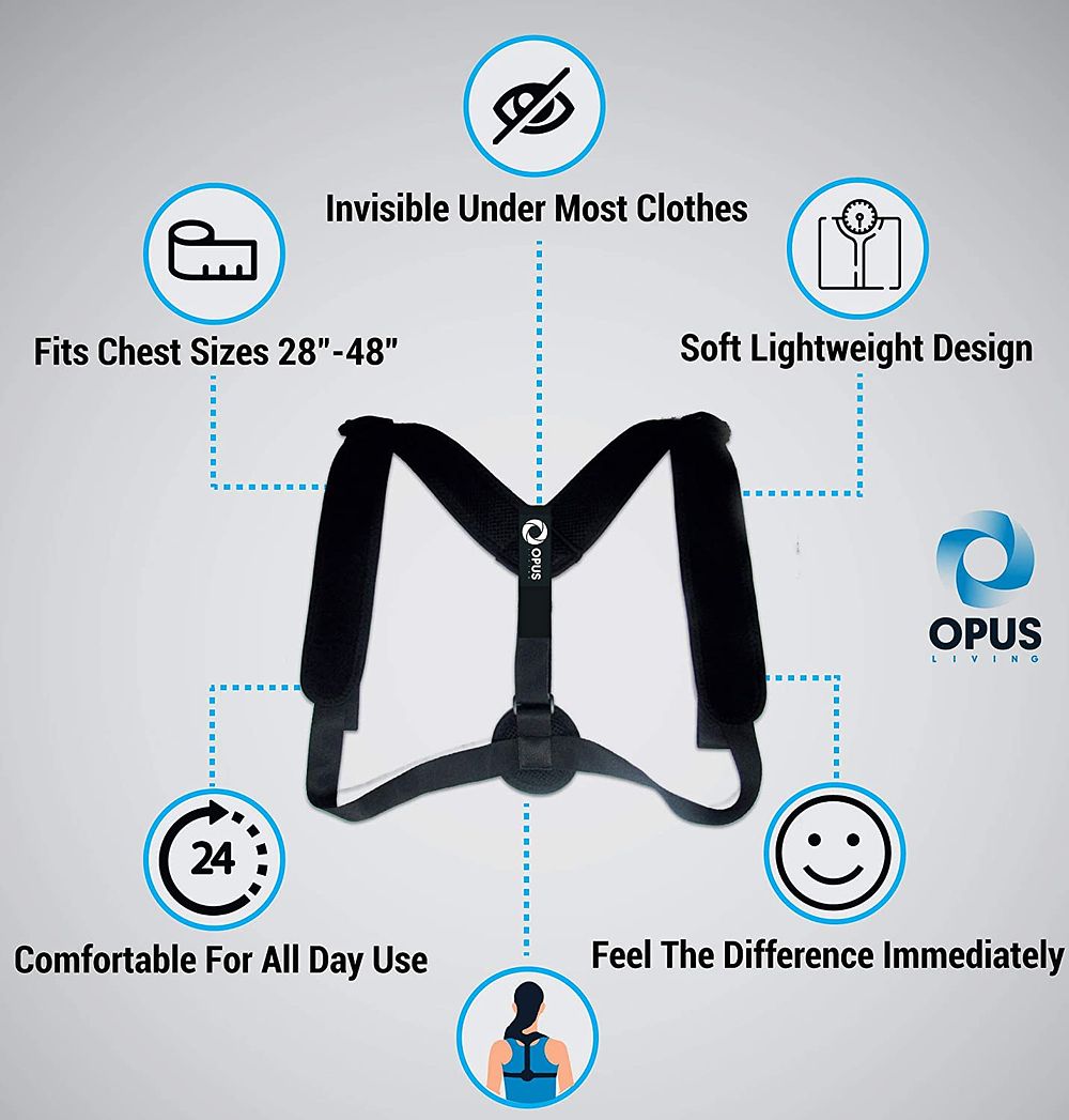 Lot 350: 10 x Opus Living Posture Corrector for Men and Women L17 sku-4444