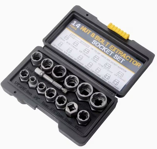 Lot 353: 14pcs set of various sizes of impact nut extractors L1a sku-3957