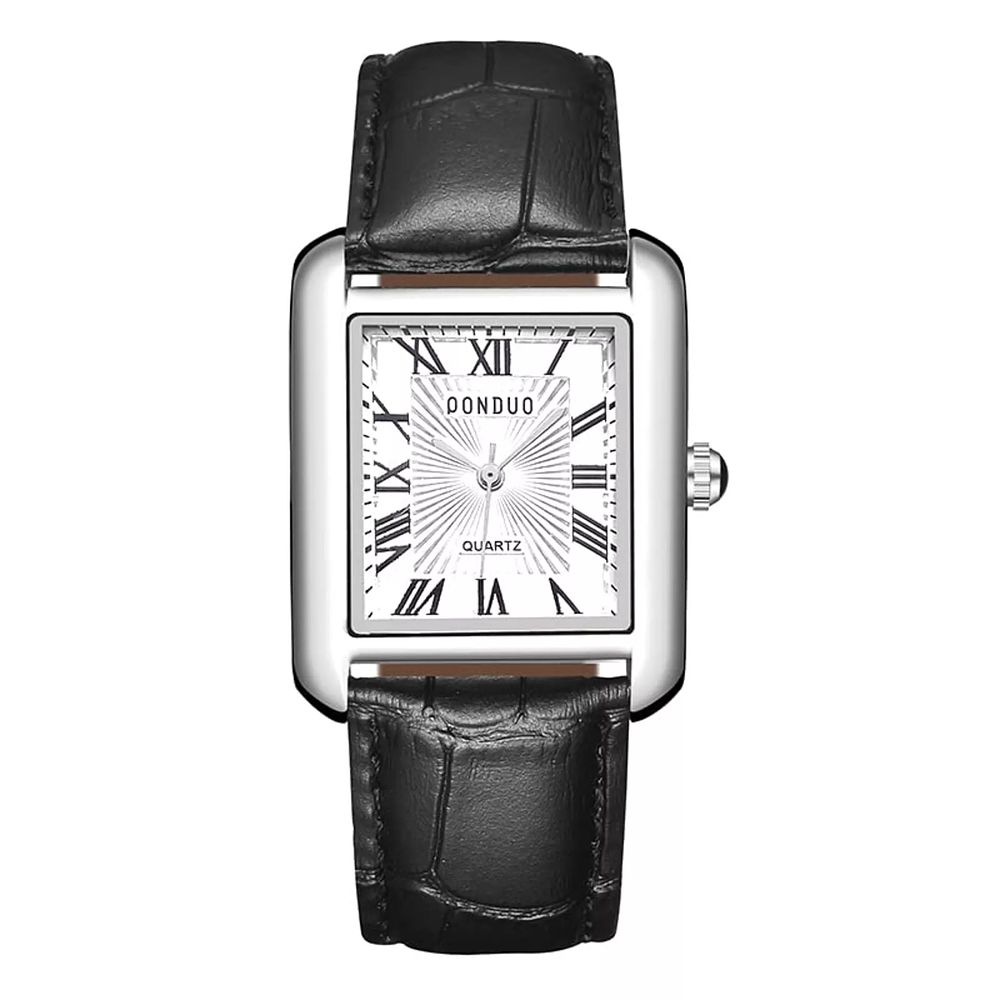 Lot 364: Mens Square Watch Vintage Roman Numeral Analog (Black) L11b sku-4261