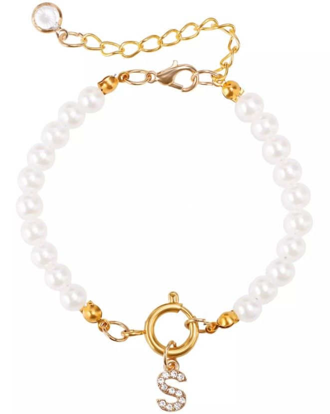 Lot 419: 20 x Initial Pearl Bracelet L11b sku-4053