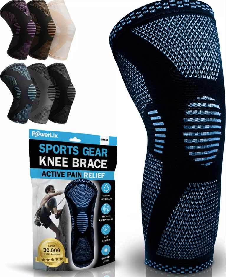 Lot 437: 12 x Knee Compression Sleeve - Best Knee Brace for Knee Pain Lb41 sku-4236