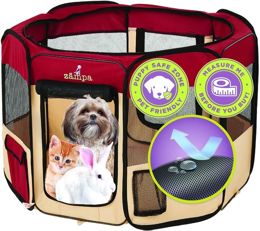 Lot 479: Zampa Puppy Pop Up Portable Playpen for Dog and Cat L24 sku-2897