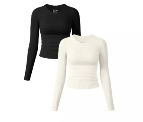 Lot 19: 8 x Women's Tight T-Shirt Long Sleeve Ruched Tops Lb6 sku-4024