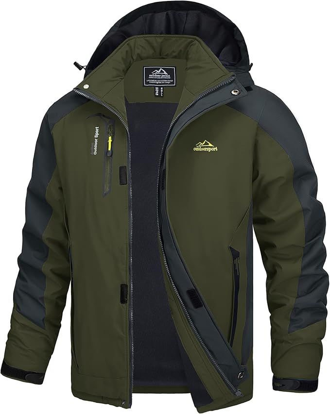 Lot 28: Men's Waterproof Jackets Lightweight RRP £63.68 - Green L5c sku-4174