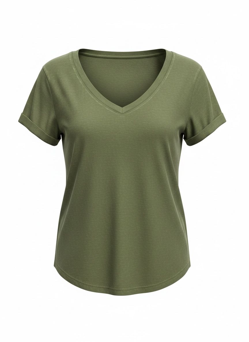Lot 169: Ladies Green V-Neck Top - M L2193 sku-4312