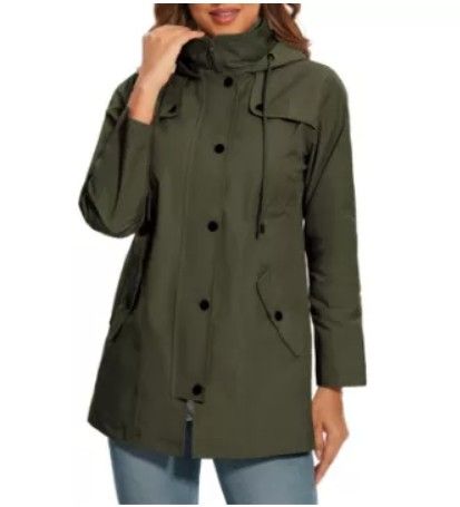 Lot 203: Women's Waterproof Jacket Long Rain Coats Lb12 sku-4021