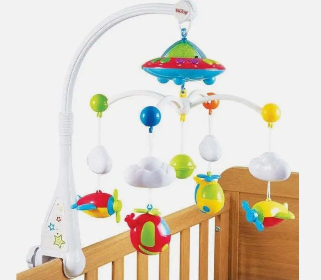 Lot 224: 4 x Nuby Musical Cot Mobile with Colour Change RRP £32.99 L11 sku-2791
