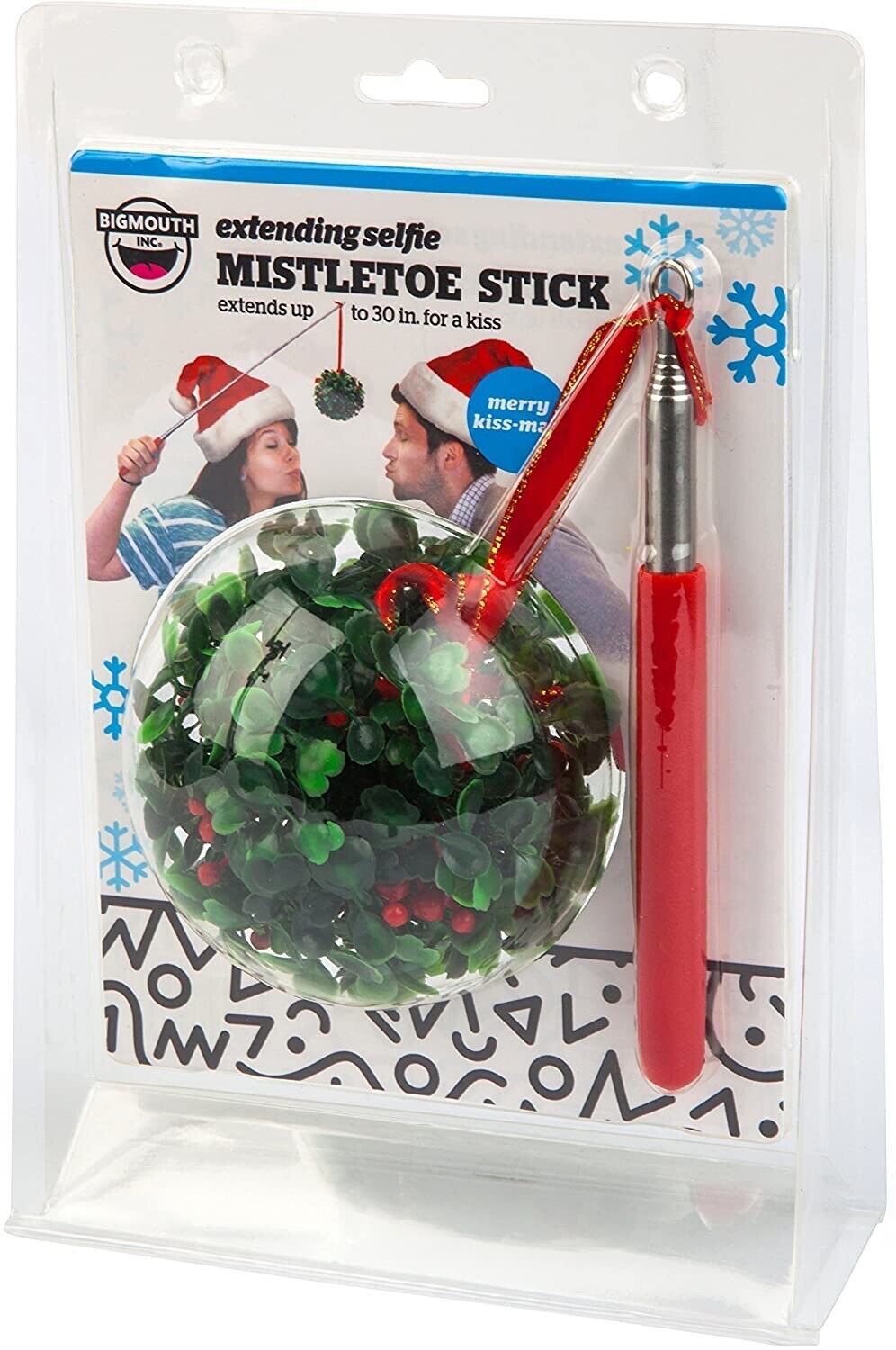 Lot 250: 24 x Big Mouth Inc The Mistletoe Extending Selfie Stick RRP £8.99 ea. Lfd sku-44