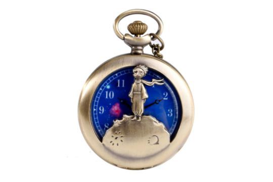 Lot 279: Pocket Watch,Classic The Little Prince Blue Bronze Vintage Quartz L11a sku-3708