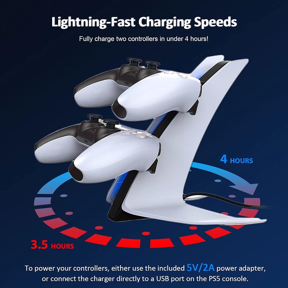 Lot 337: 5 x PS5 Controller Charger Special Edition, Wireless Controller Charging Station L24b sku-4083