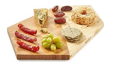 Lot 347: 4 x 100% Bamboo Serving Board with Non Symmetrical, Geometric Design L14b sku-2377