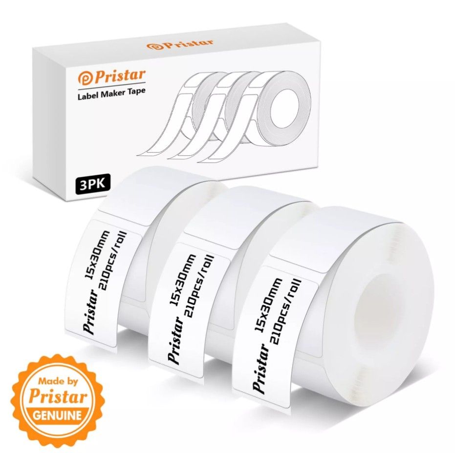 Lot 370: 10 x 3 pack P15 Thermal Label Maker Tape 3 Rolls 15x30mm Total RRP £171.40 L5c sku-4154