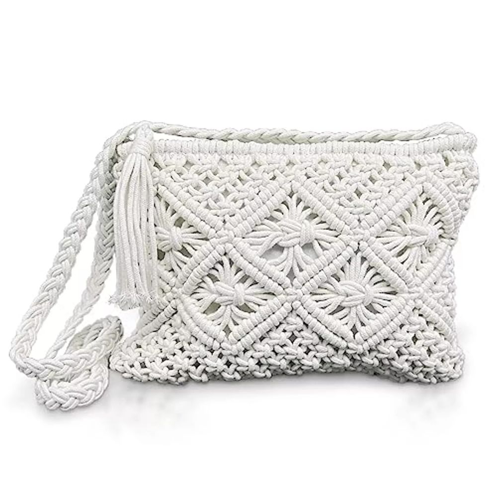 Lot 371: White Women Handmade Cross Body Bag Messenger Bag Lb41 sku-4351