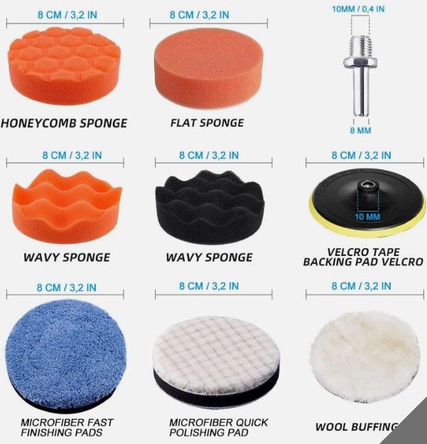 Lot 404: Car Polishing Pads for Drill: 36 PACK 3 Inch Polishers and Buffers Buffin L2b sku-4061