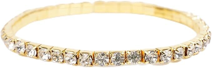 Lot 417: 10 x Gold-Tone Rhinestone Tennis Bracelet RRP £426.60 Lb46 sku-3821