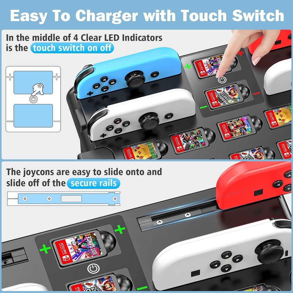 Lot 424: Switch Games Organizer Station with Controller Charger RRP £31.63 L18b sku-3998