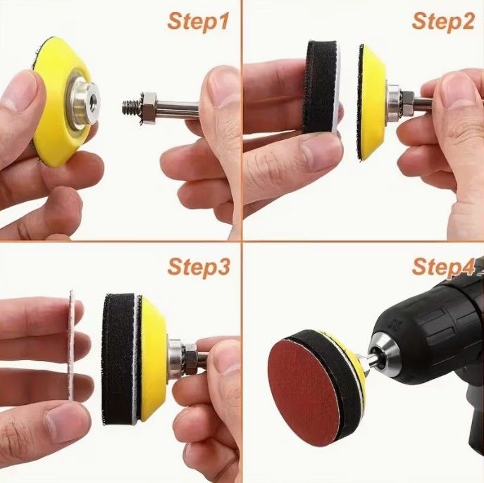 Lot 430: 50pcs x 2inch Drill Bit Sander with Backing Plate L4a sku-3959