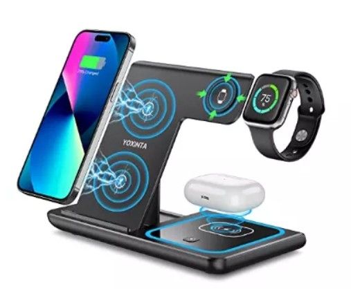 Lot 447: 3 in 1 Charging Station for Iphone, Wireless Charger L10b sku-4113