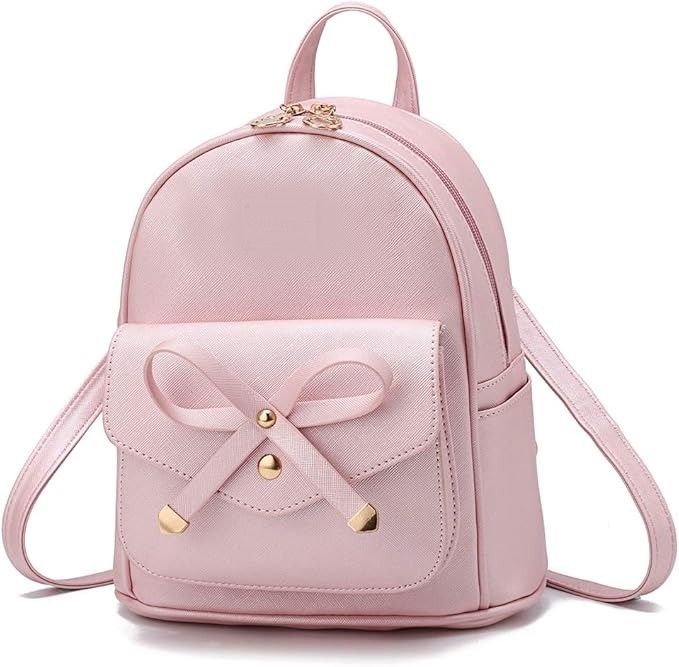 Lot 453: Girls Bowknot 3-Pieces Fahsion PU Leather Backpack RRP £28.84 Lb21 sku-4392