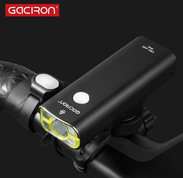 Lot 455: Gaciron 400 Lumen, Rechargeable Bike Front Light, Full Aluminium Alloy Body RRP £25.00 L1 sku-2569