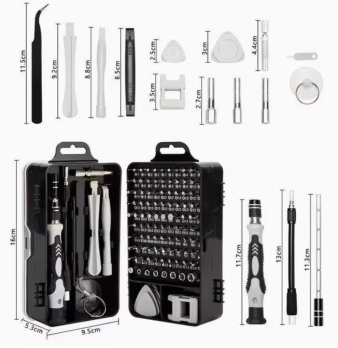 Lot 12: 115-in-1 Screwdriver Set Precision, Metal, Magnetic L1b sku-3963