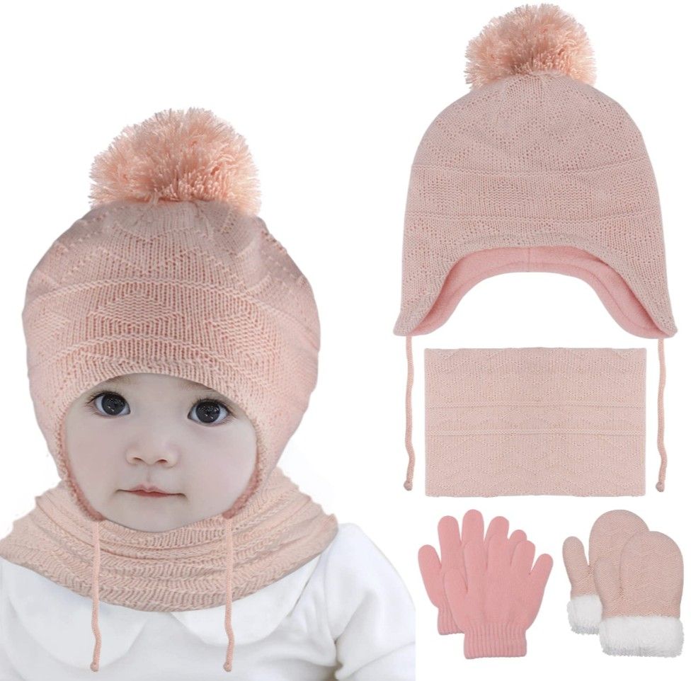 Lot 80: 6PCS Hats and Gloves for Toddlers Hat Gloves Set Lb42 sku-4722