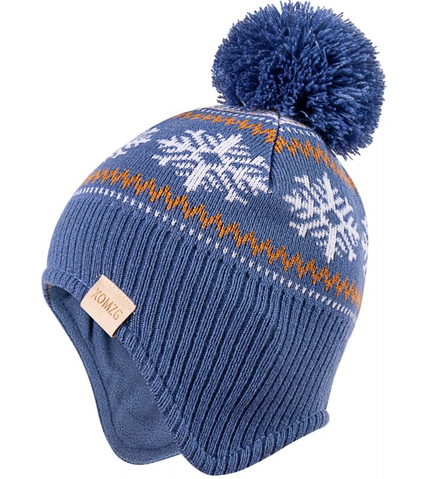 Lot 137: 6 x Beanie Knit Hats for Toddlers with Earflap Fleece L30 sku-4215
