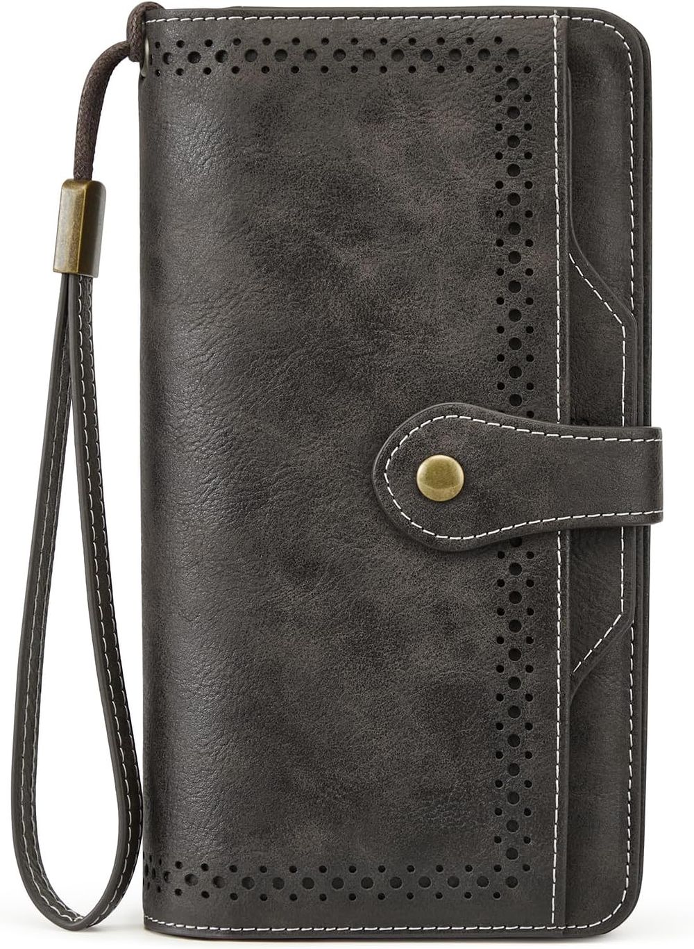 Lot 177: Women's RFID Blocking Wristlet Wallet Purse (Coffee) L10b sku-4777