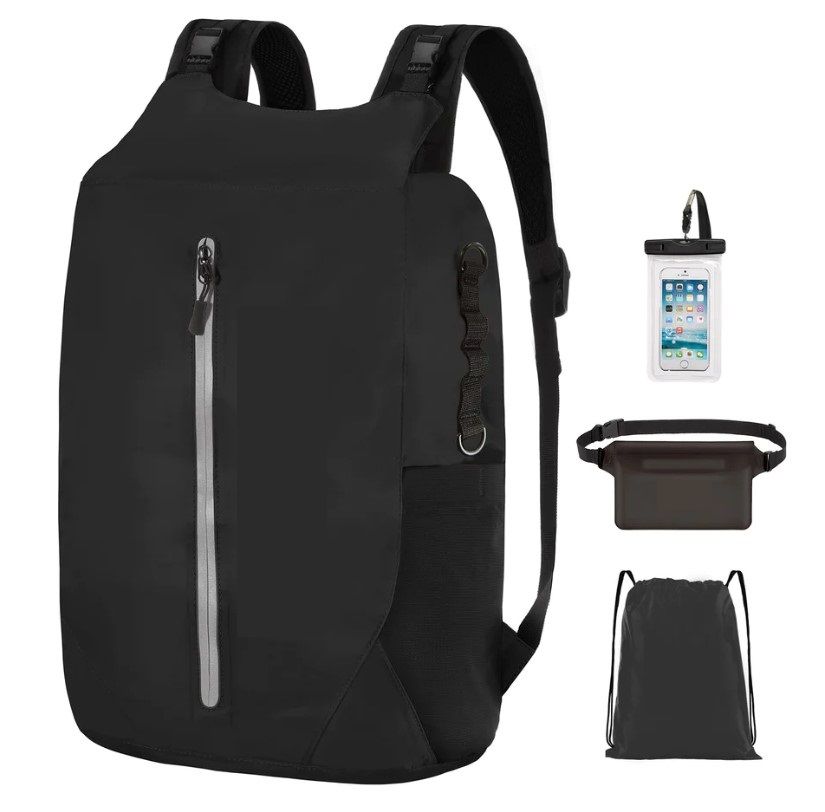 Lot 216: Black Waterproof Dry Bag with Waist Pouch and Phone Case L11c sku-2165