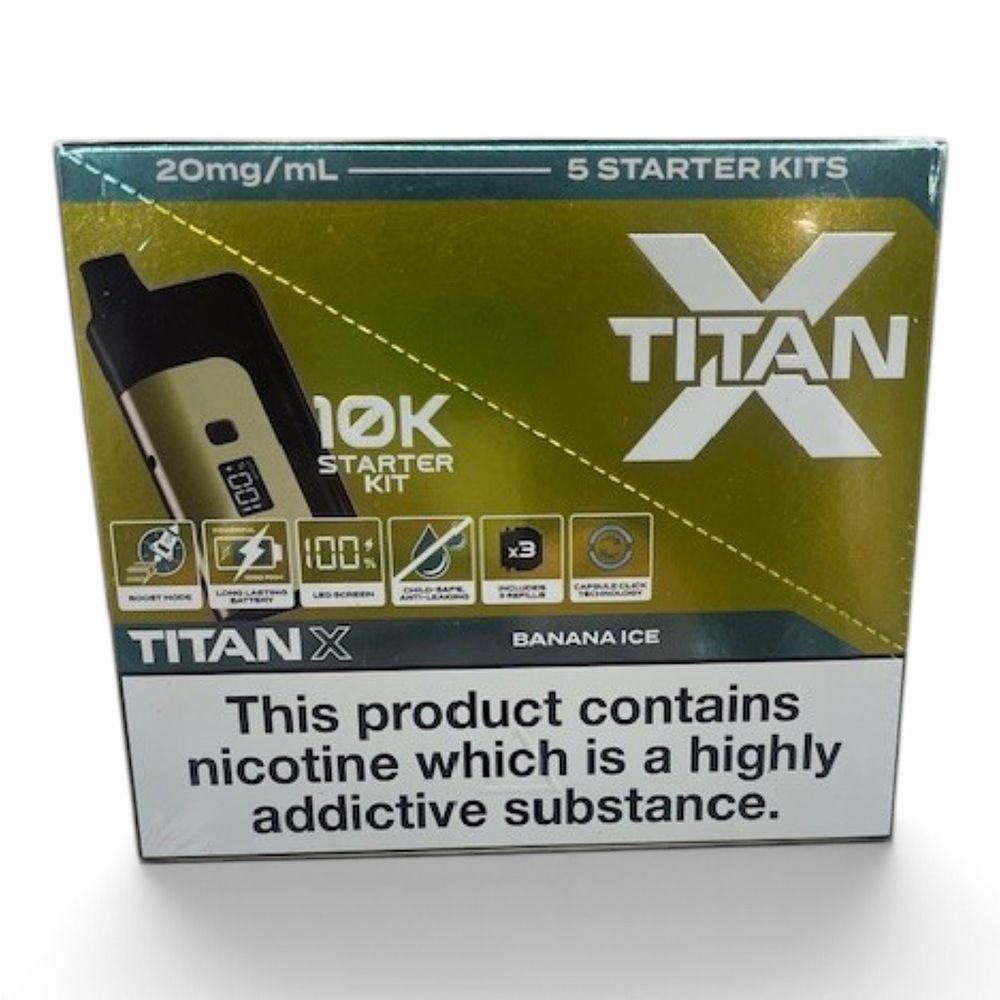 Lot 266: 4 boxes of 5 x Banana Ice Replaceable Legal Vape Kit 20mg ext sku-4656