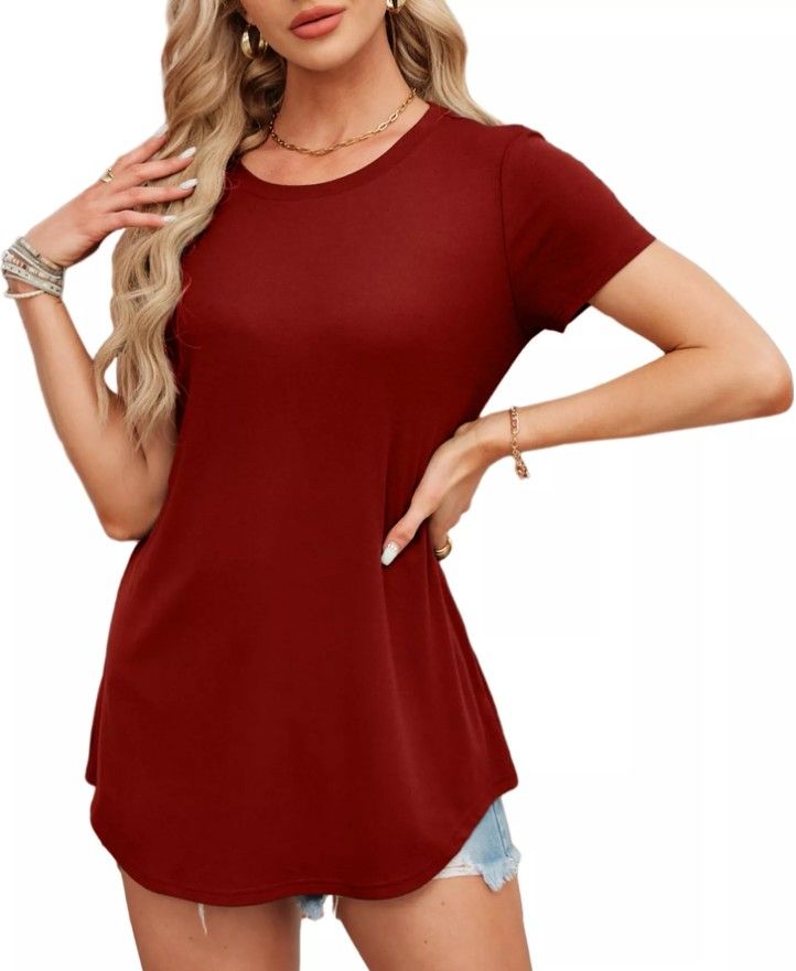 Lot 301: 7 x Women's Summer Tunic Top, Casual Loose Fit Crewneck Lb1a sku-4094