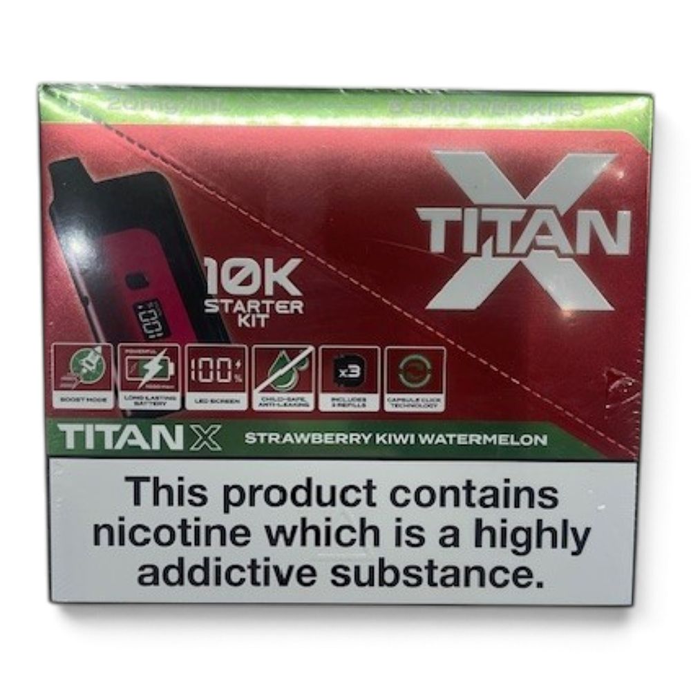 Lot 302: 1 box 5 x Strawberry Kiwi Watermelon Replaceable Legal Vape Kit 20mg ext sku-4657