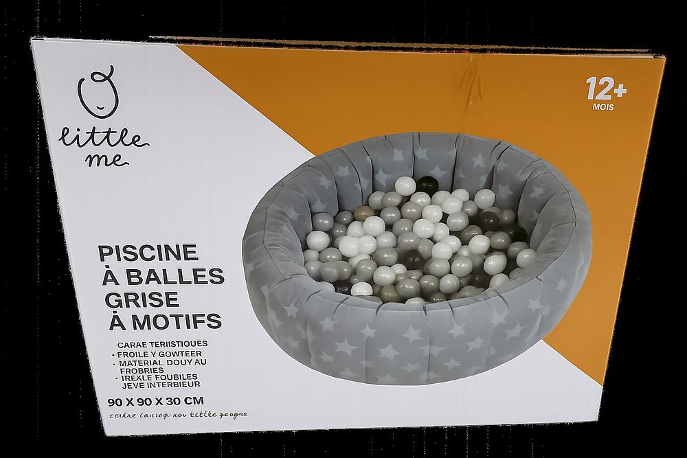 Lot 414: Little Me Grey Flocked Ball Pit With 30 Balls RRP £25.99 L24c sku-4545
