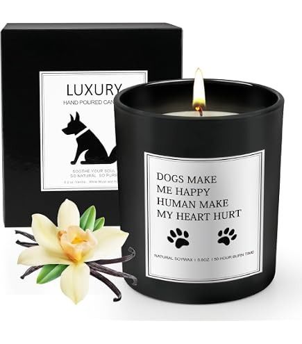 Lot 422: Dog Lovers Gifts for Women, 9OZ Vanilla Candle L17a sku-4882