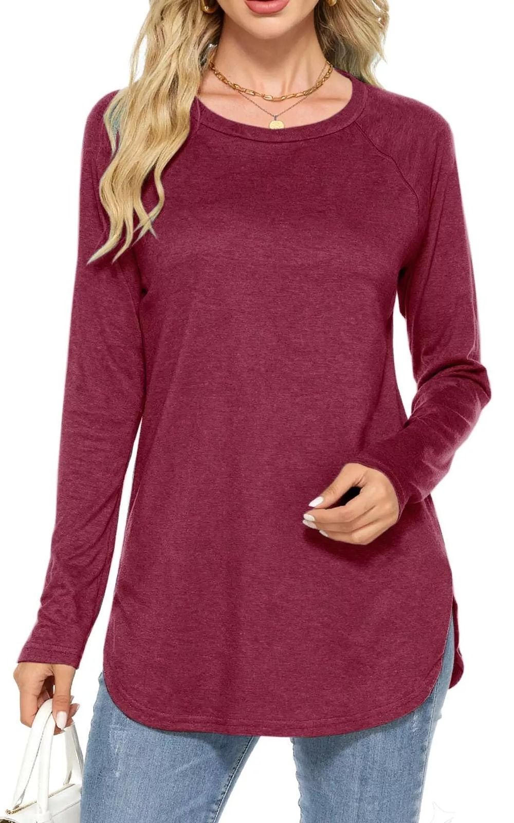 Lot 443: 7 x Women's Long Sleeve Crew Neck Tops Lb21 sku-4384